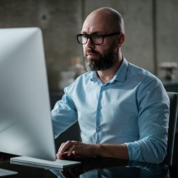 Man Working on Laptop